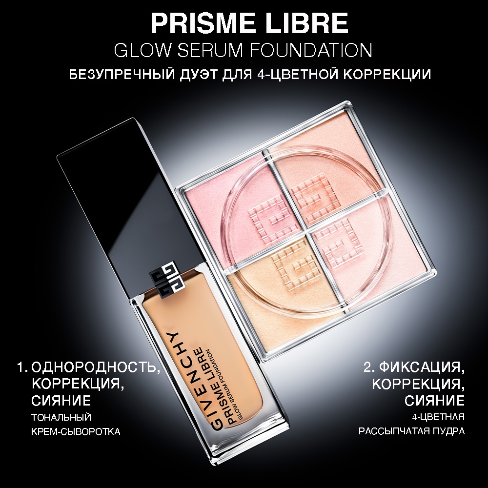 Тональный крем-сыворотка для сияния и совершенства кожи лица Prisme Libre Glow Serum Foundation