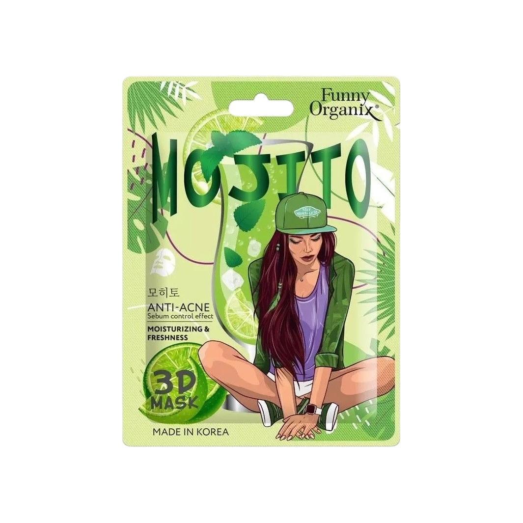 3D-маска для лица тканевая с эффектом себорегуляции Mojito купить в VISAGEHALL
