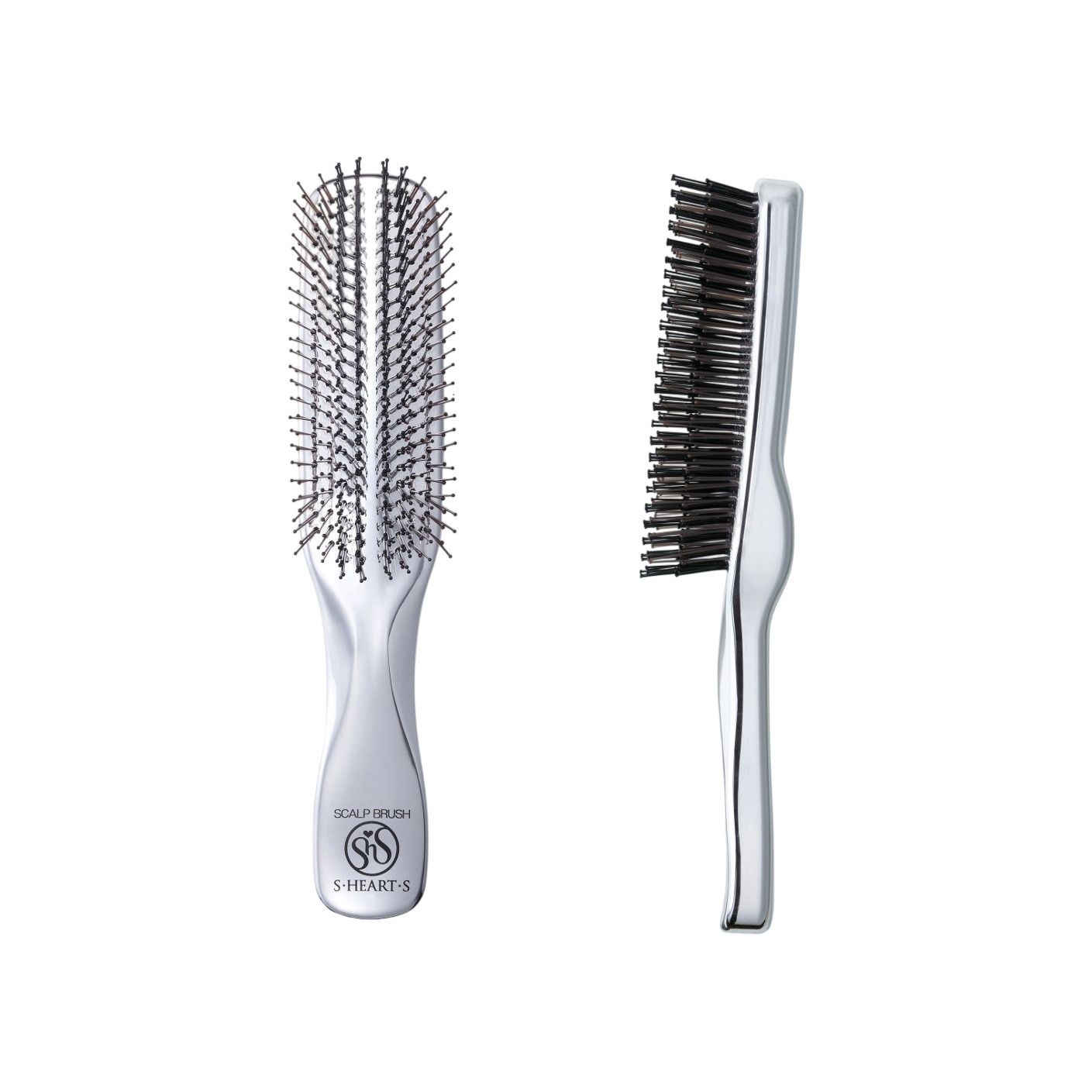 Расческа для волос массажная Scalp Brush + Long Серебро купить в VISAGEHALL