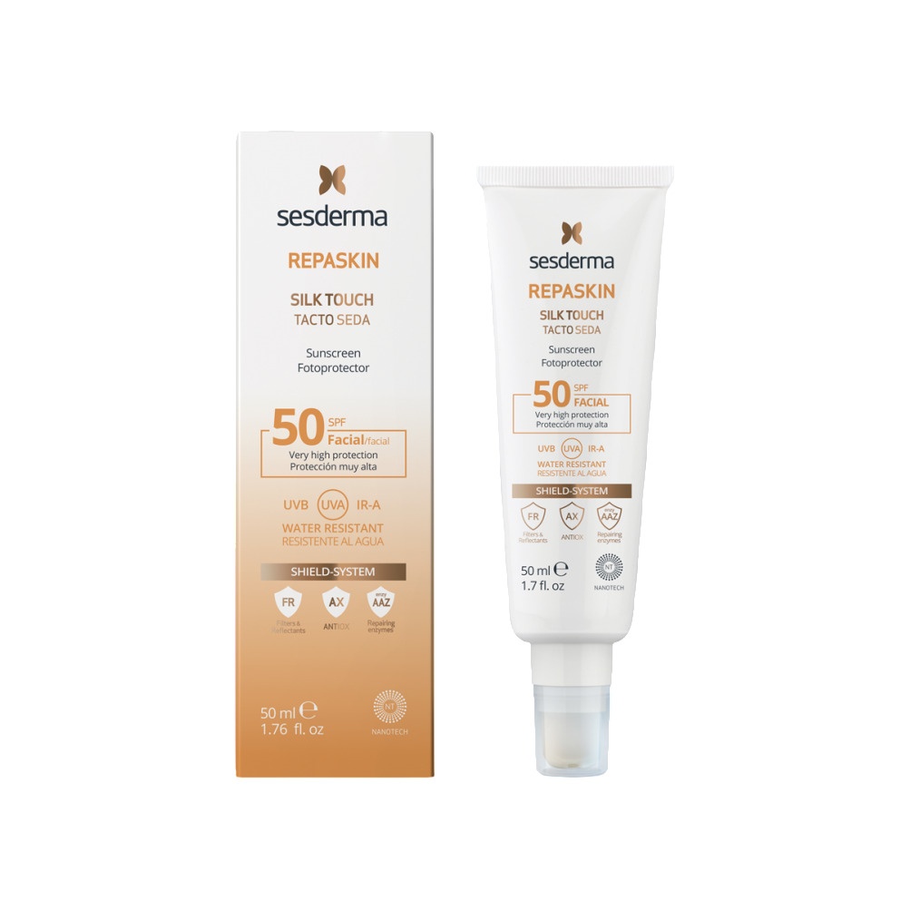 Средство для лица солнцезащитное с нежностью шелка Silk Touch Facial Sunscreen Repaskin SPF50 купить в VISAGEHALL
