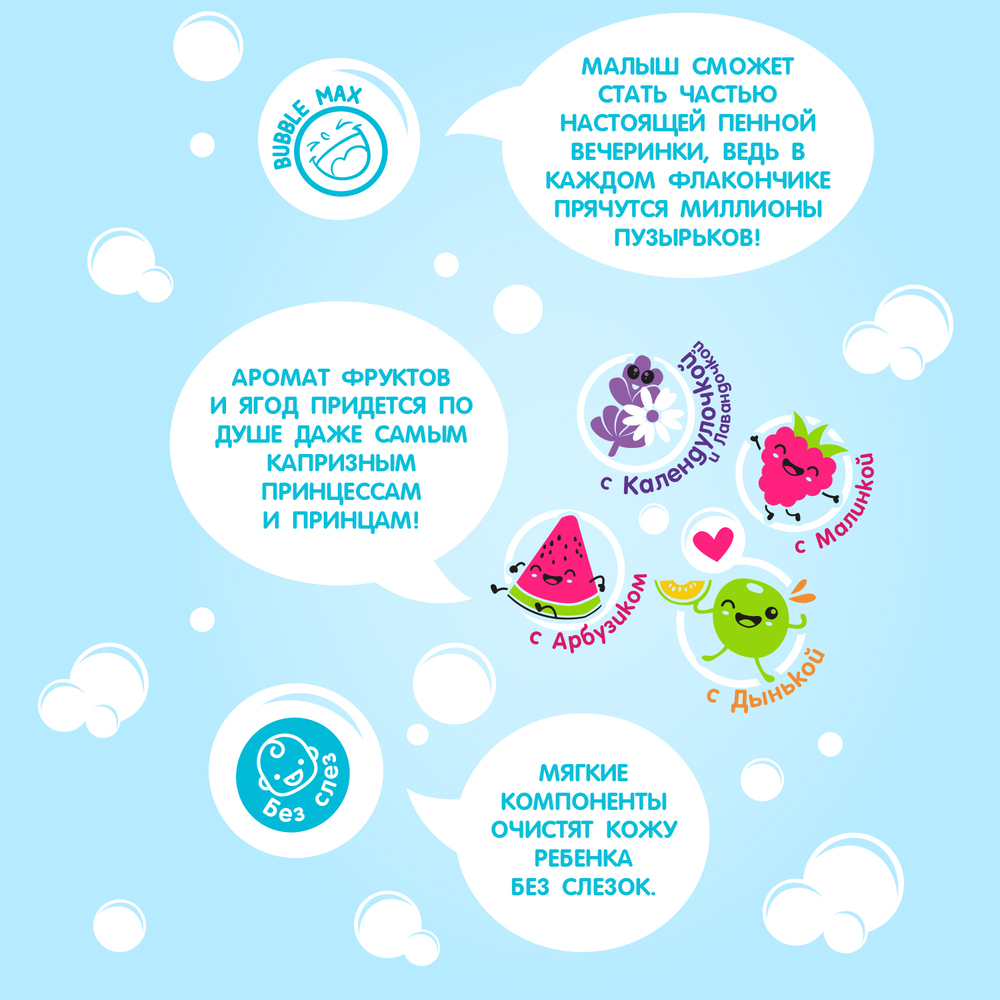 Гель+шампунь+пена 3-в-1 с Арбузиком Bath Bubble Party купить в VISAGEHALL