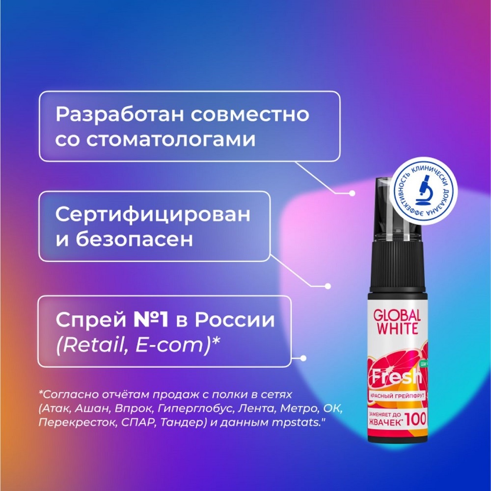 Спрей для полости рта Fresh освежающий со вкусом грейпфрута купить в VISAGEHALL