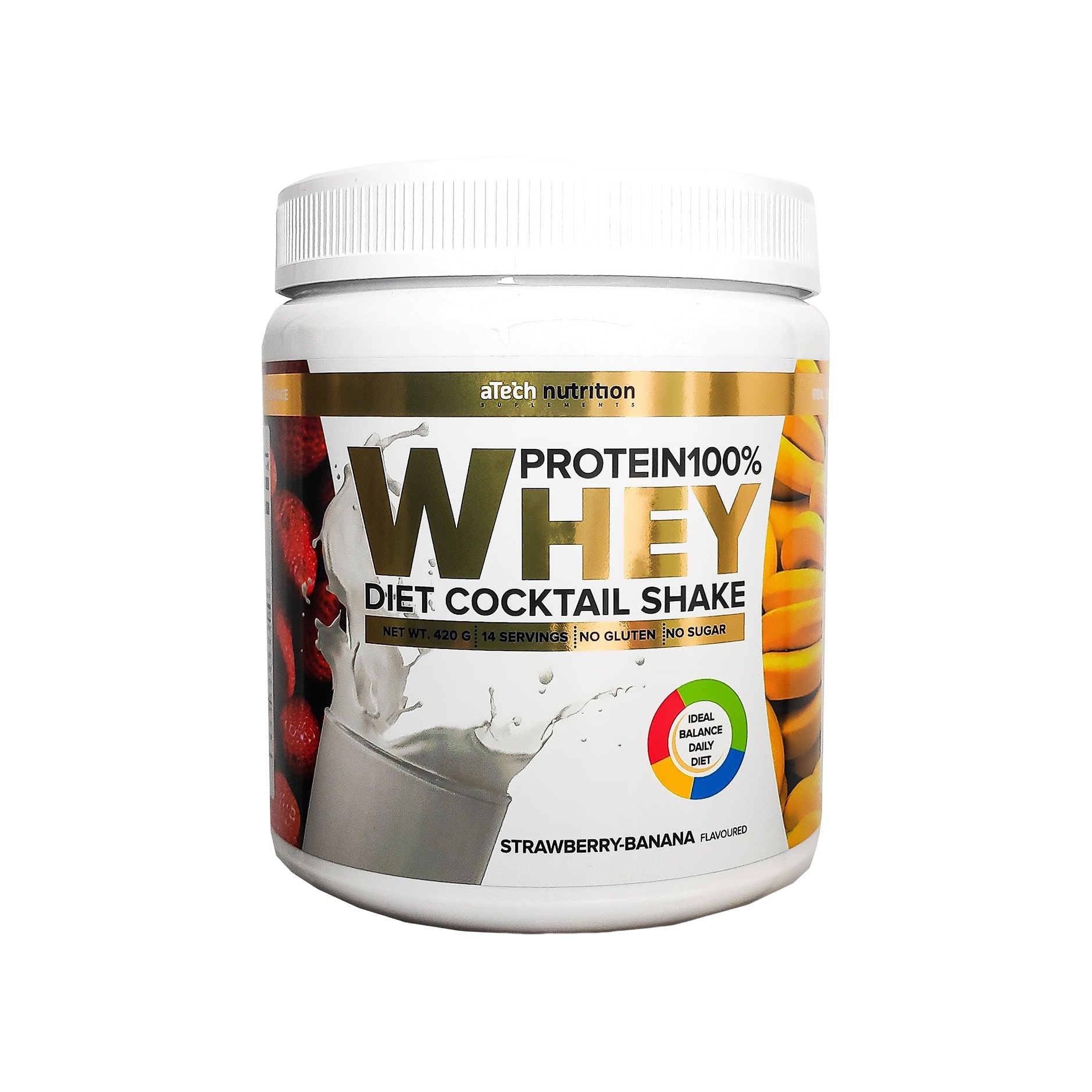 Коктейль белковый со вкусом клубники и банана Whey Protein купить в VISAGEHALL
