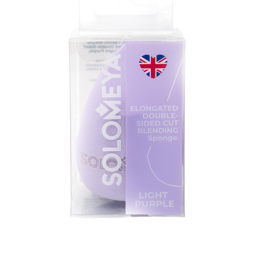 Спонж для макияжа вытянутый с двойным срезом светло-фиолетовый купить в VISAGEHALL
