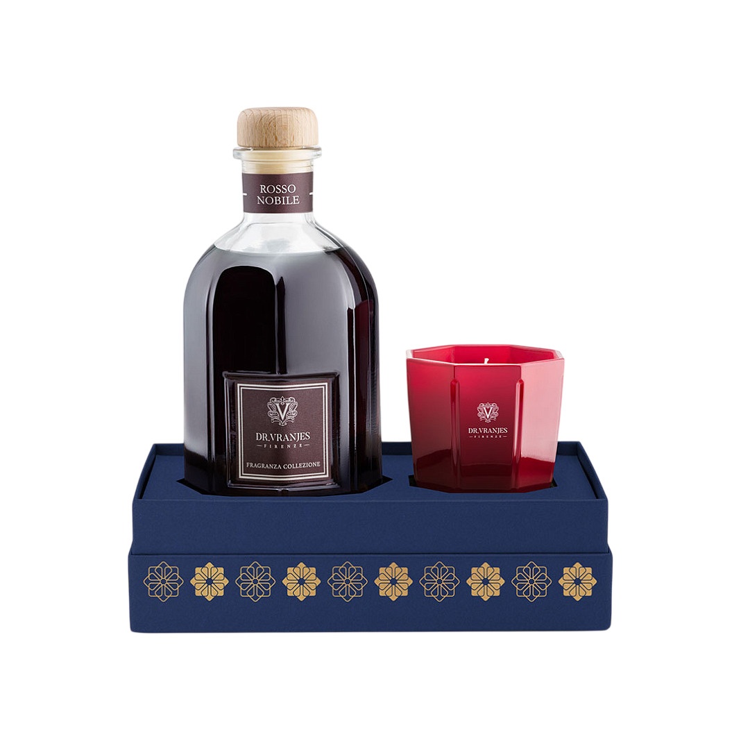 Подарочный набор Диффузор 250мл + Ароматическая свеча 80г Rosso Nobile 