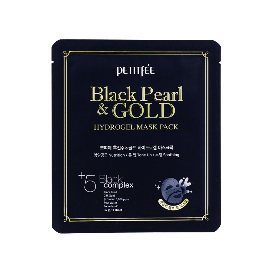 Маска для лица гидрогелевая с черным жемчугом