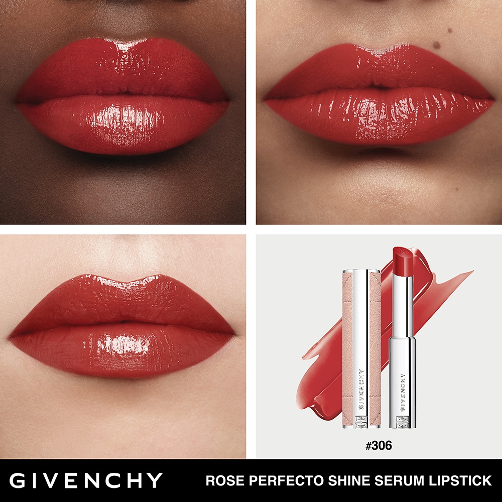 Помада-сыворотка ухаживающая для сияния губ Rose Perfecto Shine Serum Lipstick 