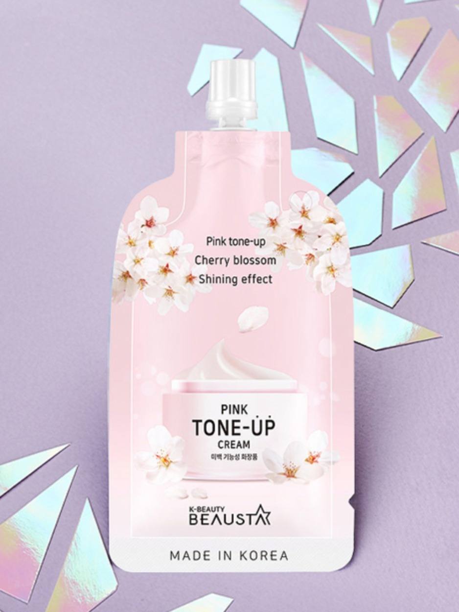 Крем для лица с экстрактом белых цветов Pink Tone Up купить в VISAGEHALL