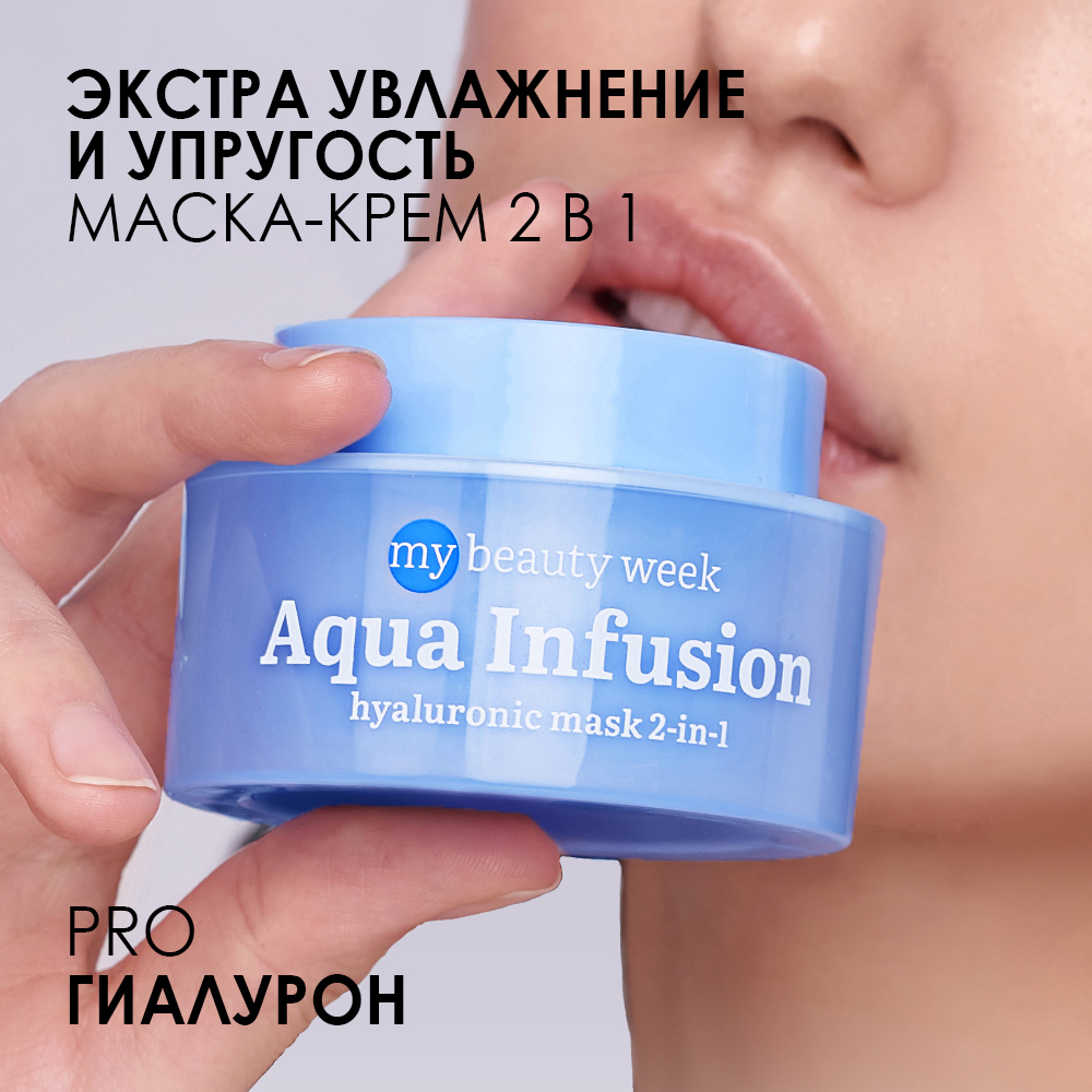 Маска для лица увлажняющая с гиалуроновой кислотой 2-в-1 Aqua Infusion My Beauty Week купить в VISAGEHALL