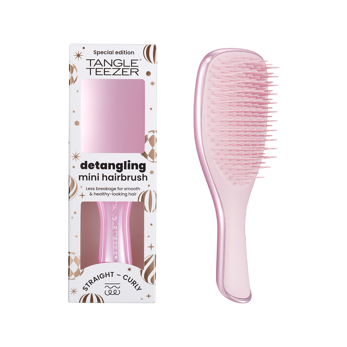Расческа для волос The Ultimate Detangler Mini Chrome Satin Pink