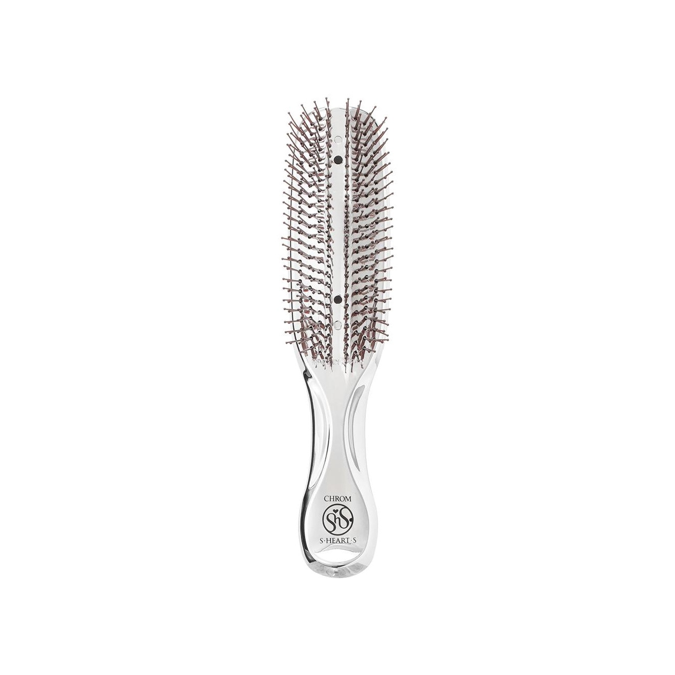 Расческа для волос массажная Scalp Brush + Long Хром Серебро купить в VISAGEHALL