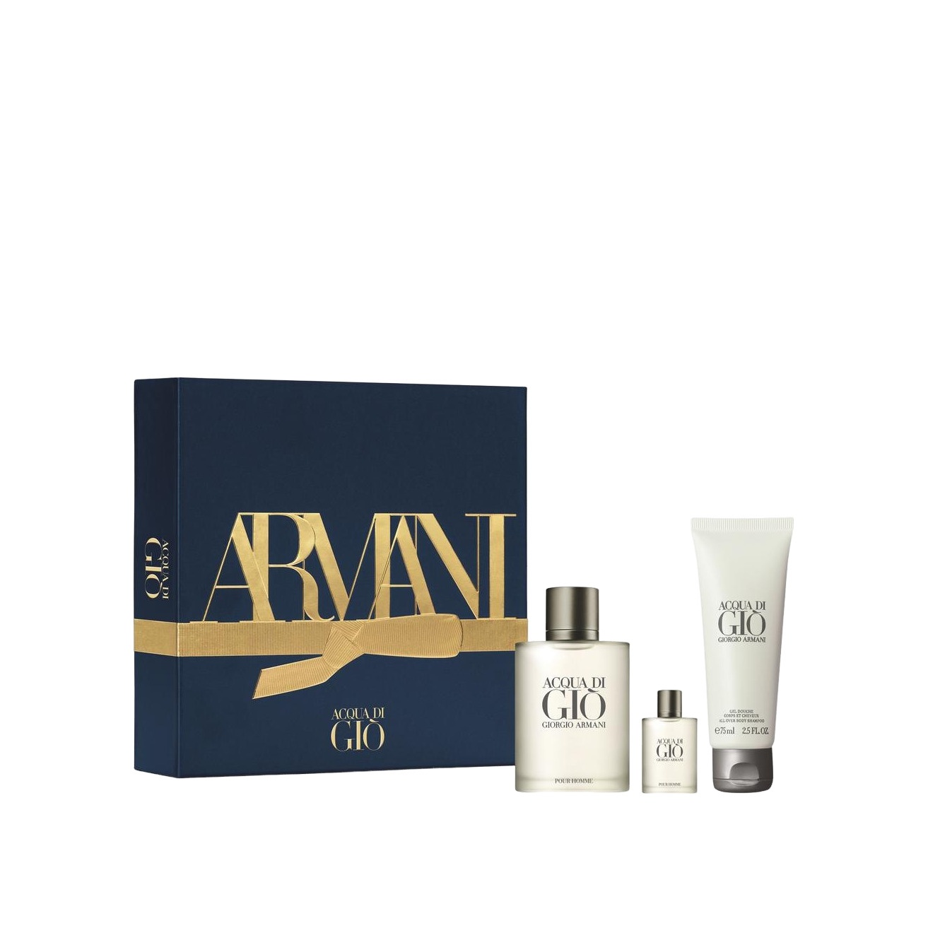 Набор: Acqua di Gio edt 50мл + Миниатюра 5мл + Гель для душа 75мл  купить в VISAGEHALL