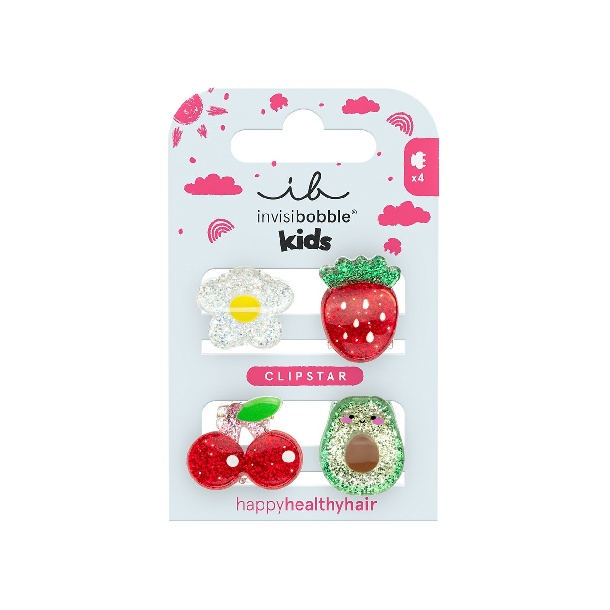 Заколки-крабики для волос детские Clipstar Kids Frutti Fun купить в VISAGEHALL