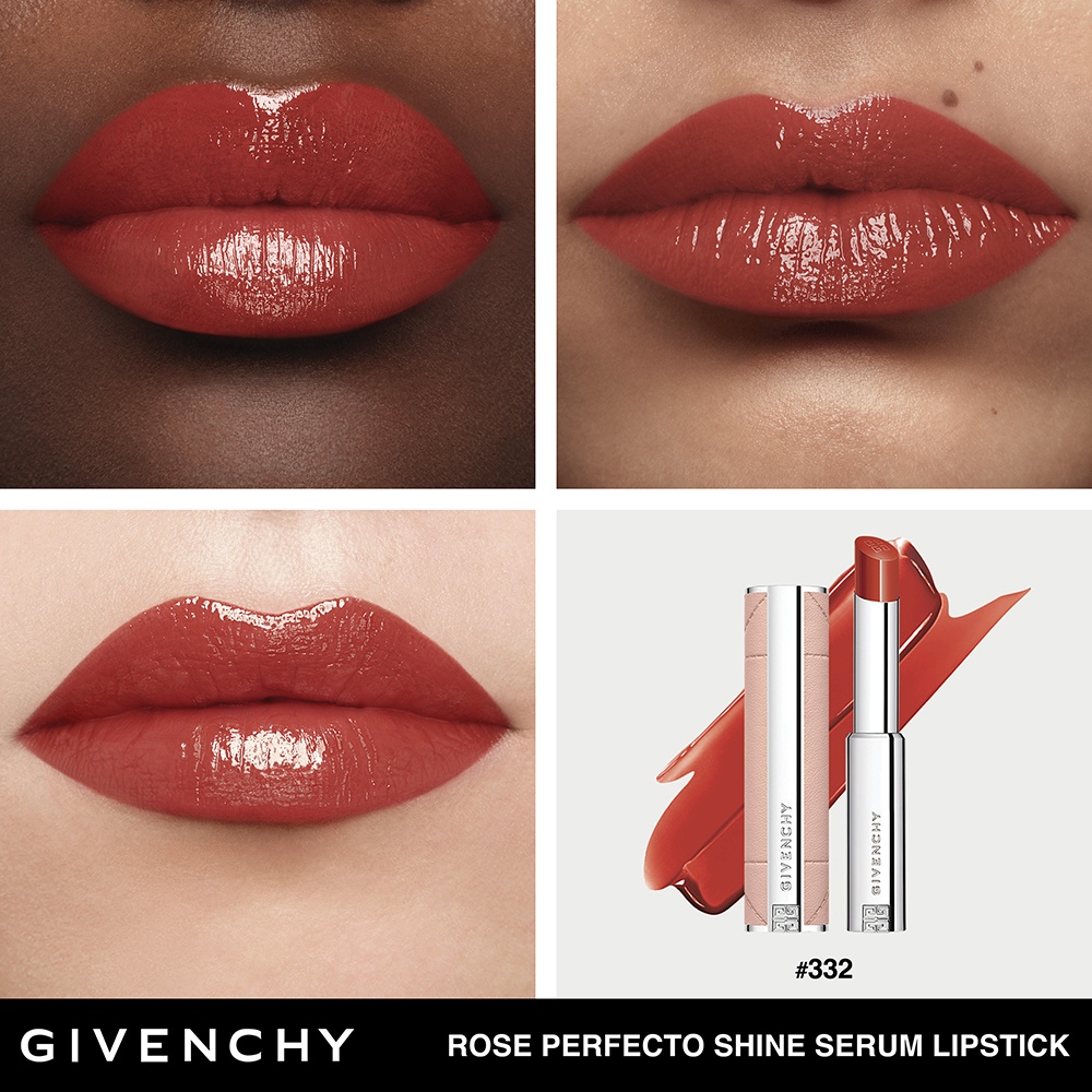 Помада-сыворотка ухаживающая для сияния губ Rose Perfecto Shine Serum Lipstick 