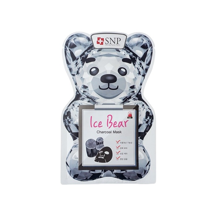 Маска тканевая для лица охлаждающая подтягивающая Ice Bear Charcoal 