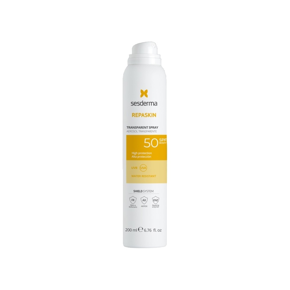 Спрей солнцезащитный для тела прозрачный Repaskin SPF50