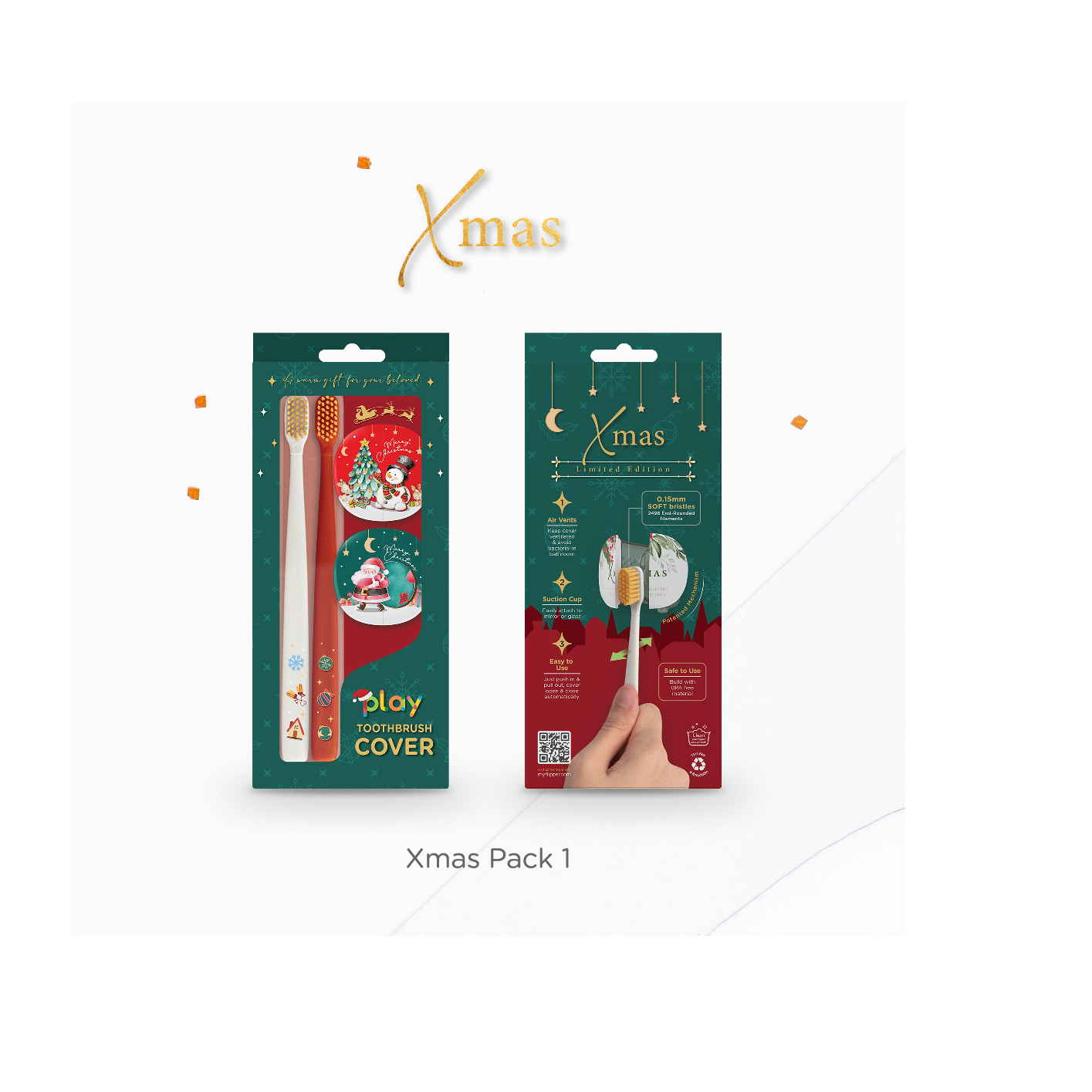 Набор из лимитированной новогодней сери «Xmas» 2 щетки белая + красная купить в VISAGEHALL