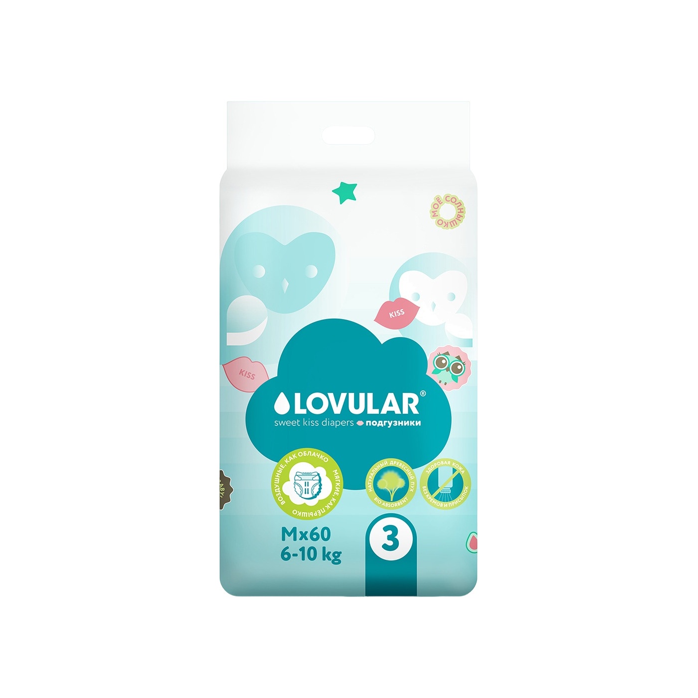 Подгузники Sweet kiss M 6-10кг (60шт) купить в VISAGEHALL