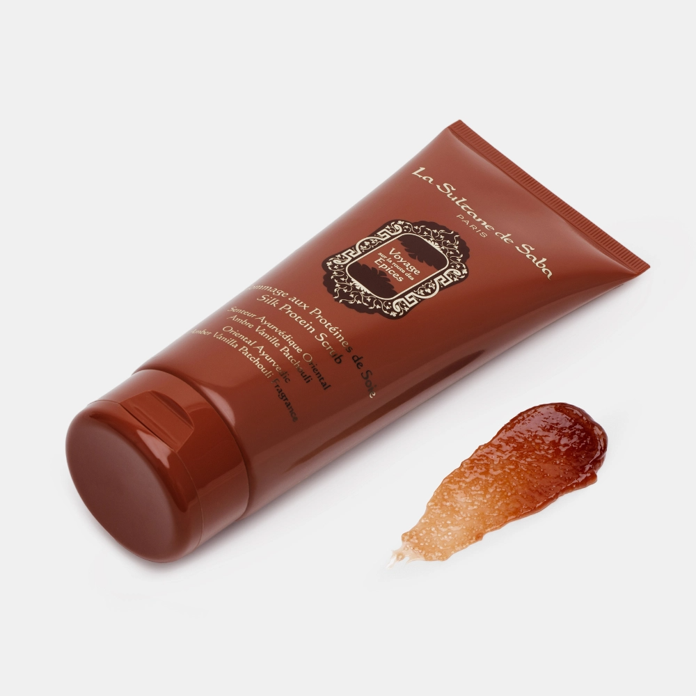 Гоммаж для тела с протеинами шелка Аюрведа купить в VISAGEHALL