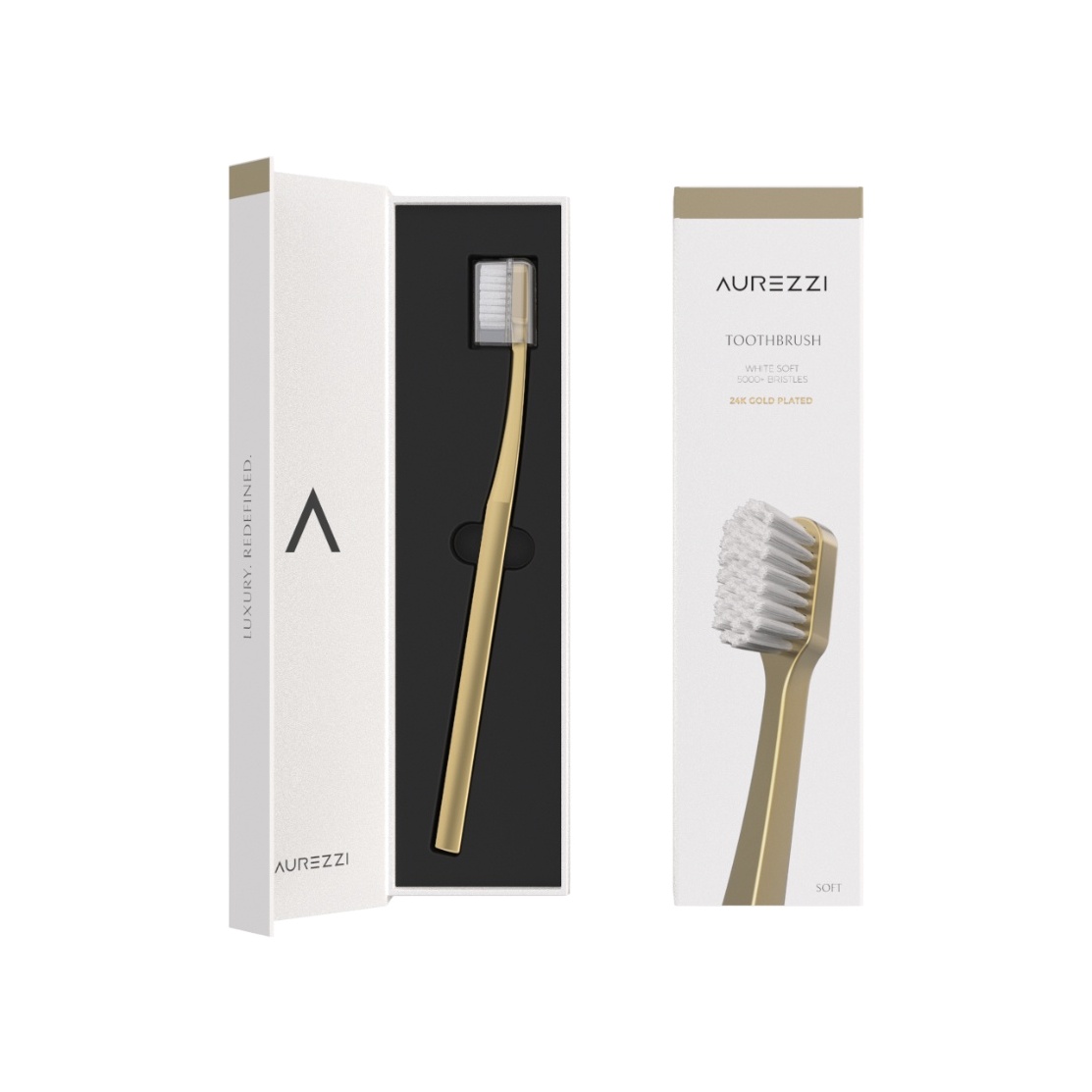 Зубная щетка с мягкой щетиной 24K Gold White Soft купить в VISAGEHALL