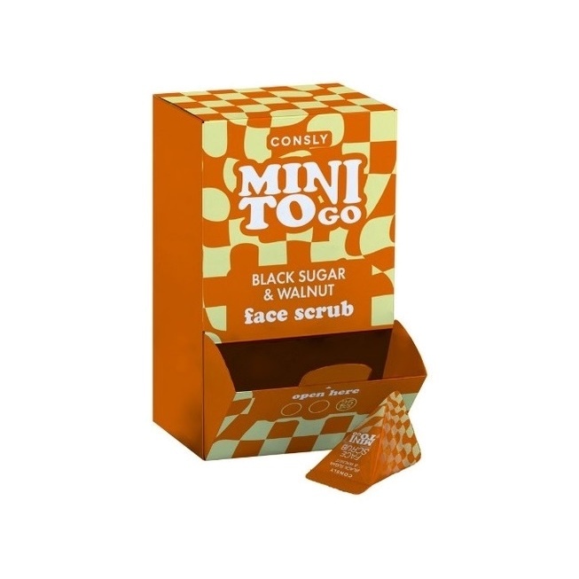 Скраб для лица с черным сахаром и грецким орехом Mini To Go Black Sugar & Walnut Face Scrub