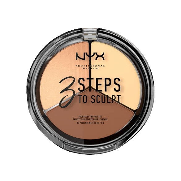 Палетка для скульптурирования лица тройная 3 Steps To Sculpt Deep 02