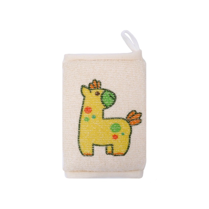 Мочалка детская брикет из хлопка Жираф 