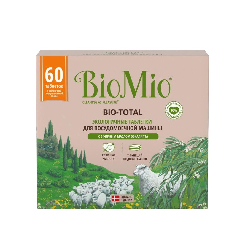 Таблетки для посудомоечной машины с маслом эвкалипта Bio-total купить в VISAGEHALL
