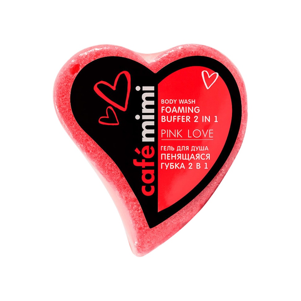 Гель-губка пенящаяся для душа 2в1 le Cafe Mimi Pink Love 60г купить в VISAGEHALL