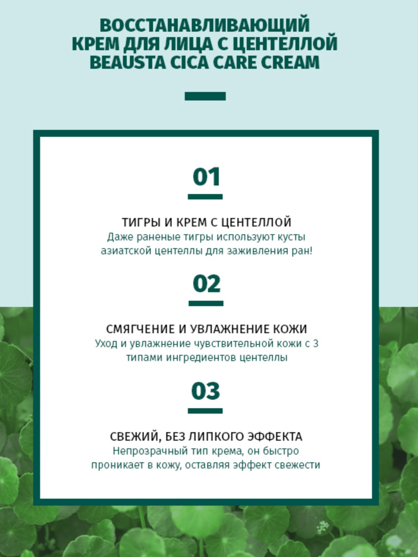 Крем для лица с центеллой Cica Care купить в VISAGEHALL