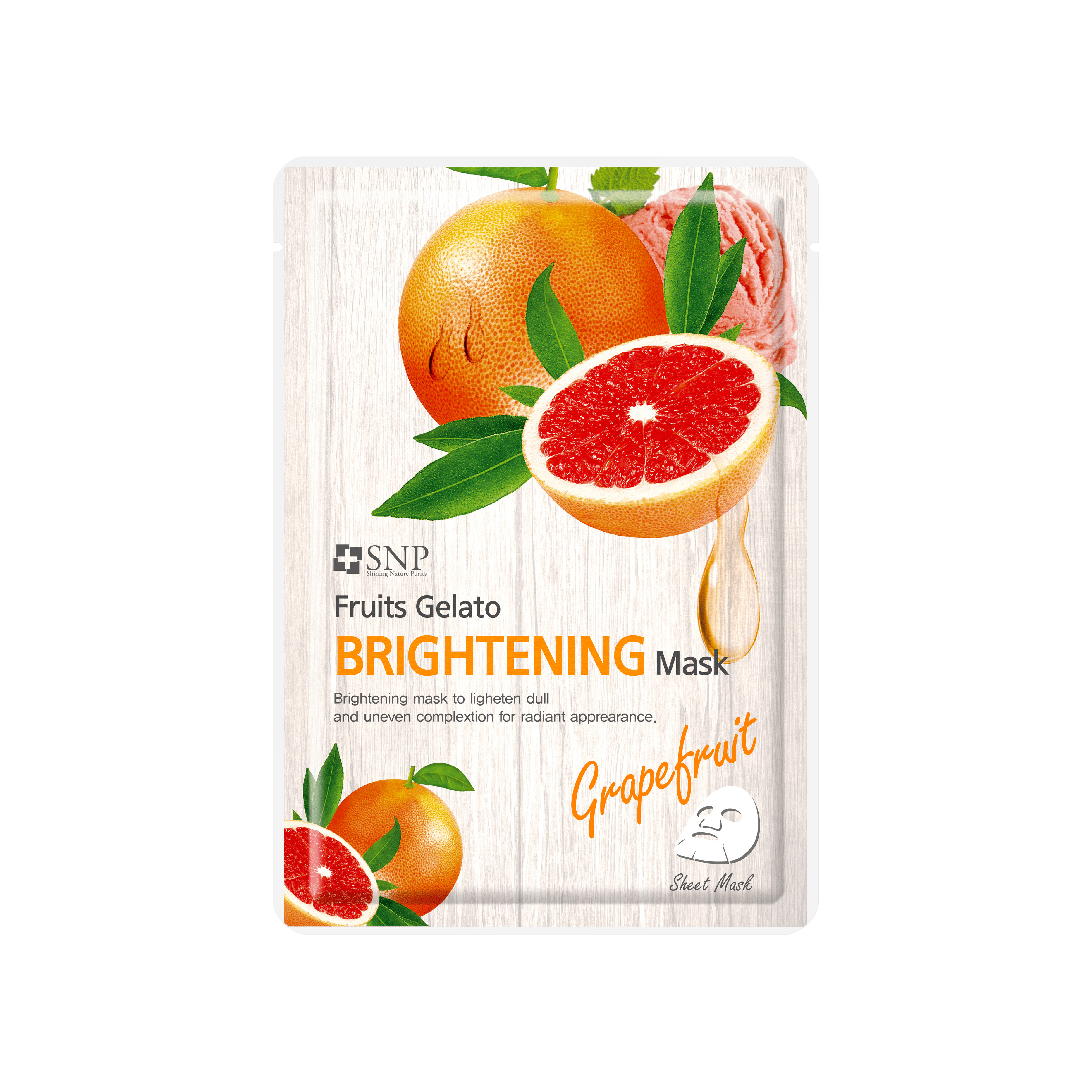 Маска тканевая улучшающая цвет лица Грейпфрут Fruits Gelato  купить в VISAGEHALL