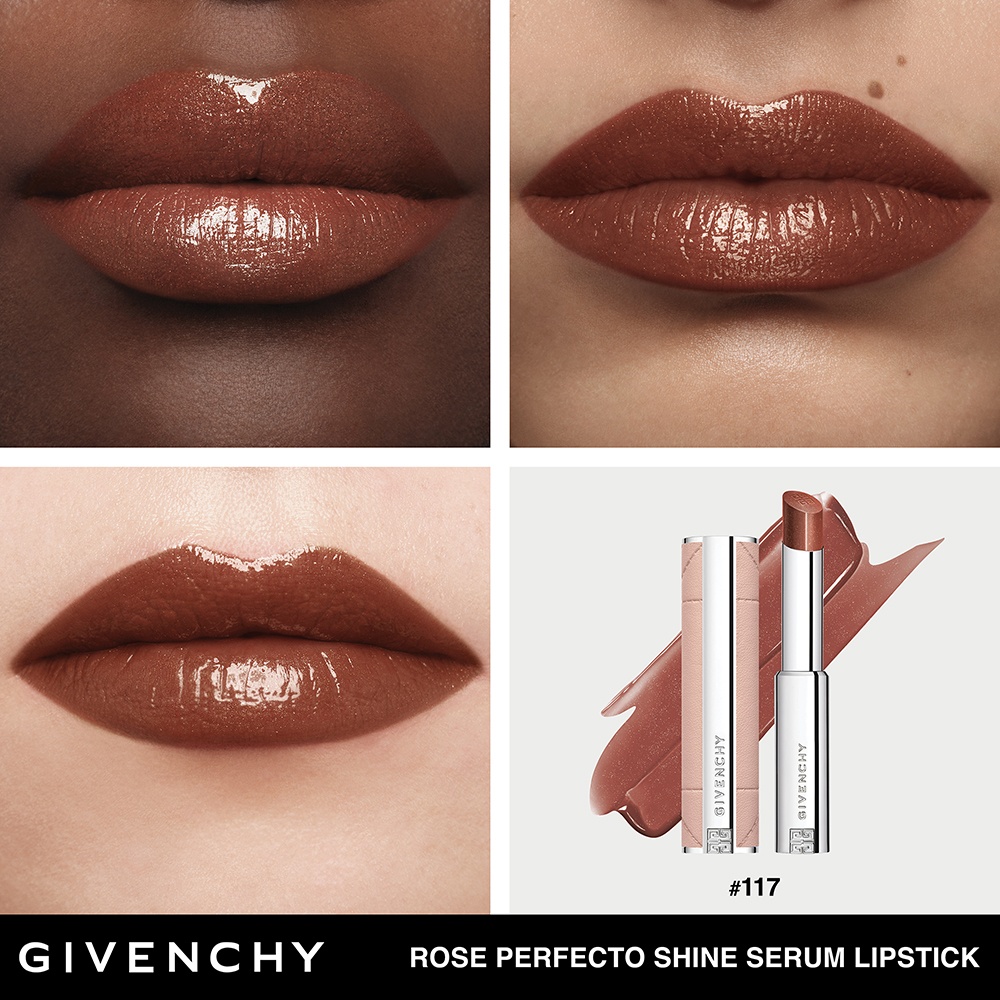 Помада-сыворотка ухаживающая для сияния губ Rose Perfecto Shine Serum Lipstick 
