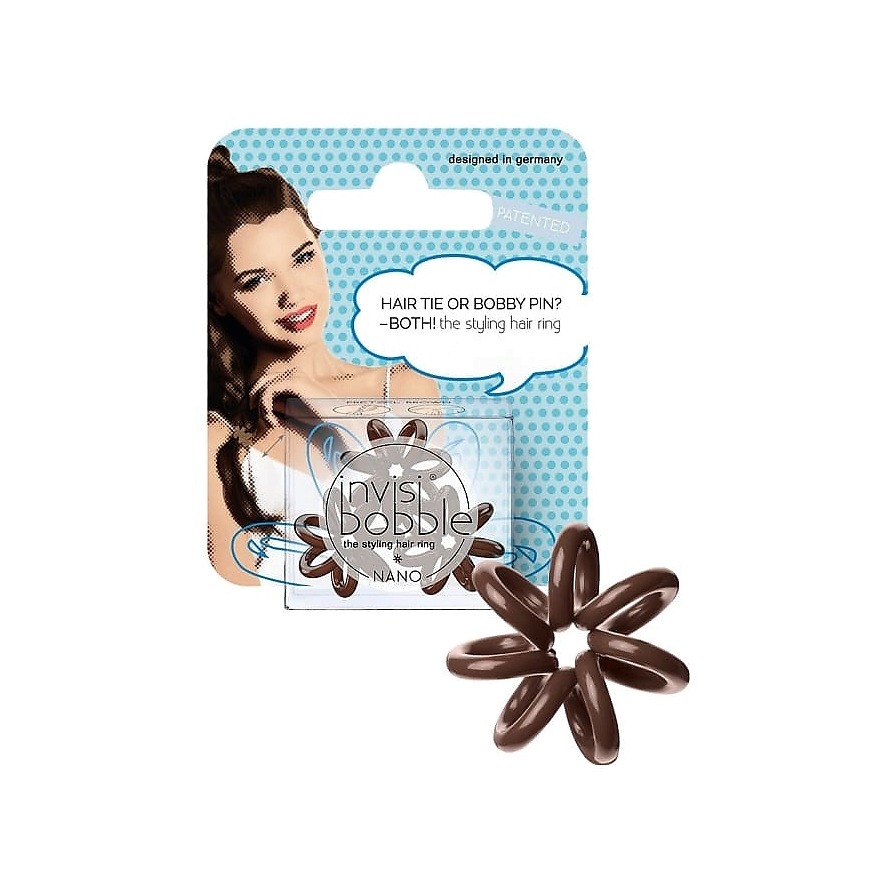 Резинка-браслет для волос Nano Pretzel Brown (с подвесом)