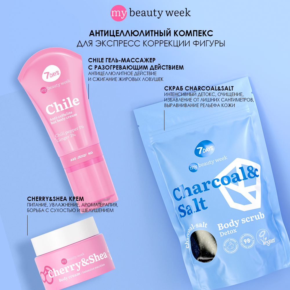 Скраб для тела угольно-солевой детокс Charcoal&Salt My Beauty Week купить в VISAGEHALL