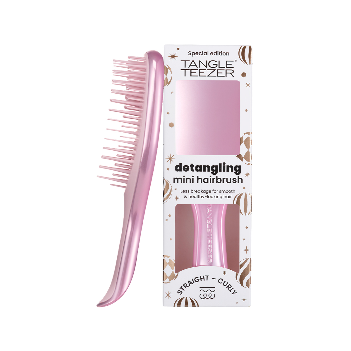Расческа для волос The Ultimate Detangler Mini Chrome Satin Pink