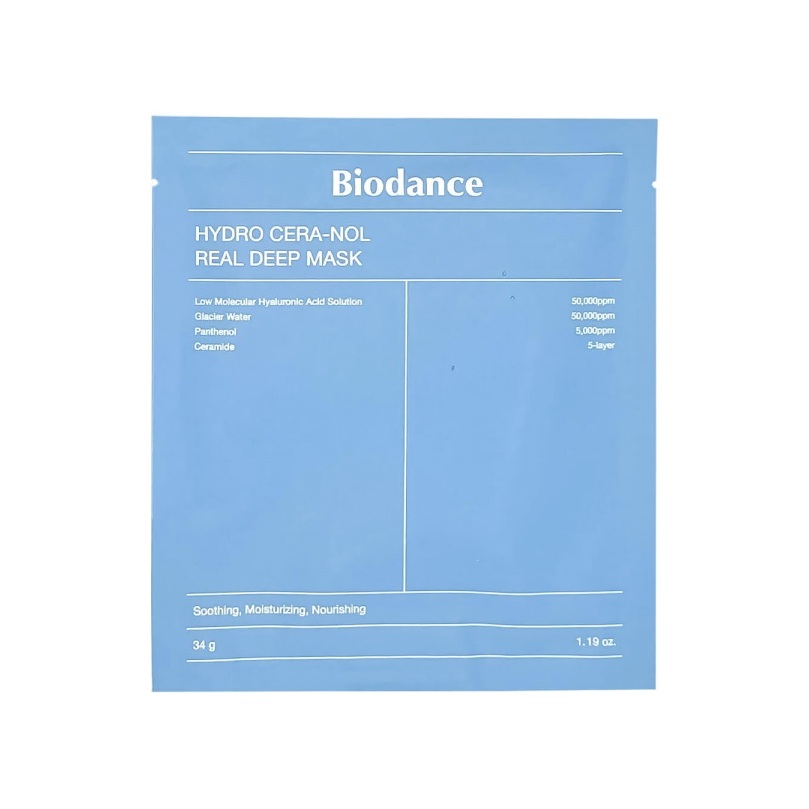 Маска для лица с церамидами и пантенолом Hydro Cera-nol Real Deep Mask 4шт купить в VISAGEHALL