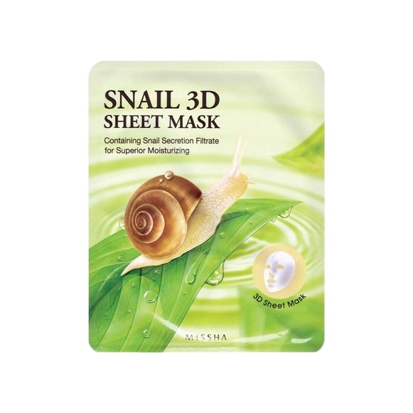 Маска для лица с муцином улитки Healing Snail 3D Sheet Mask 
