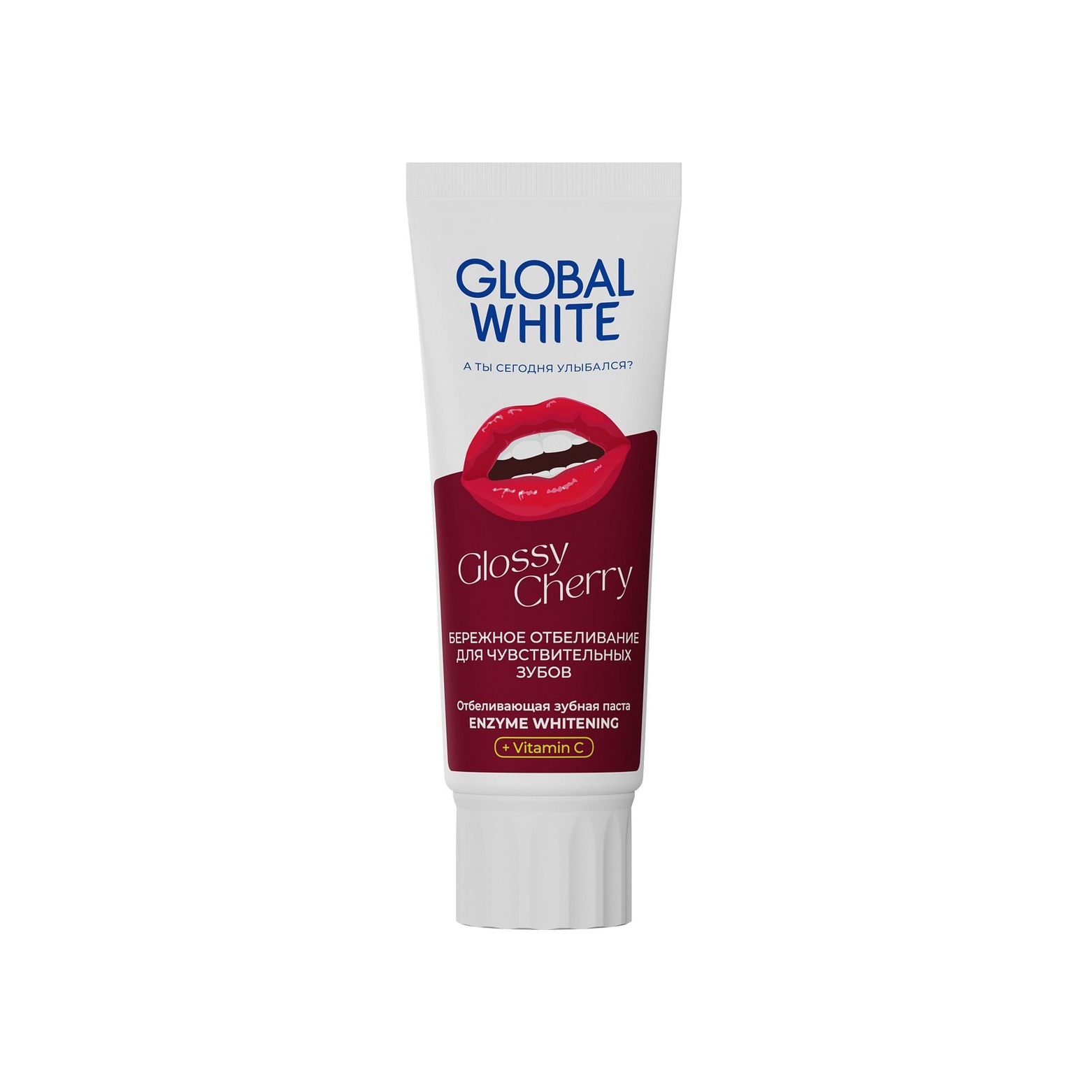 Зубная паста отбеливающая со вкусом спелой вишни Enzyme Whitening Glossy Cherry купить в VISAGEHALL
