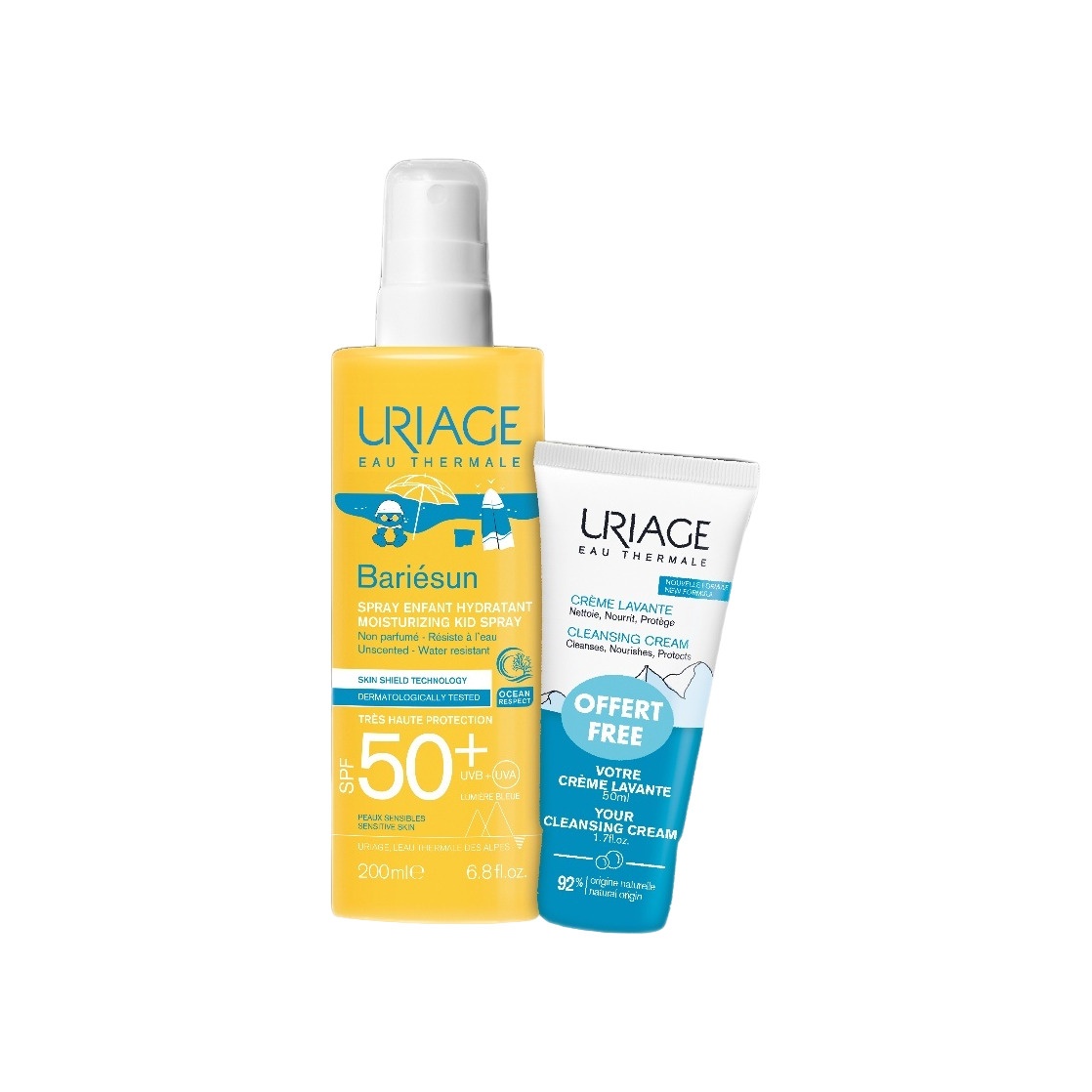 Набор Bariesun SPF 50+ Спрей увлажняющий для детей+ Крем пенящийся очищающий купить в VISAGEHALL