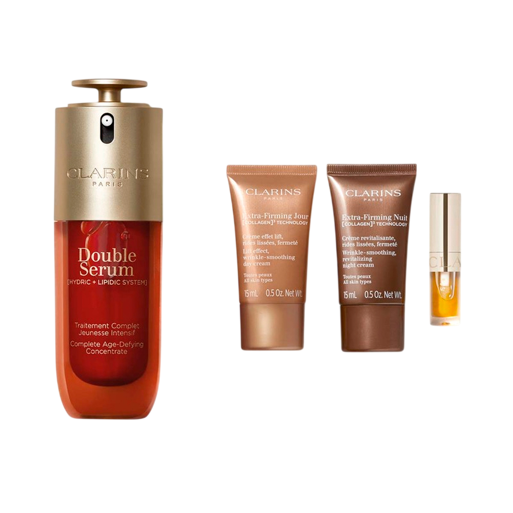 Набор с сывороткой Double Serum и средствами для упругости кожи Extra-Firming 
