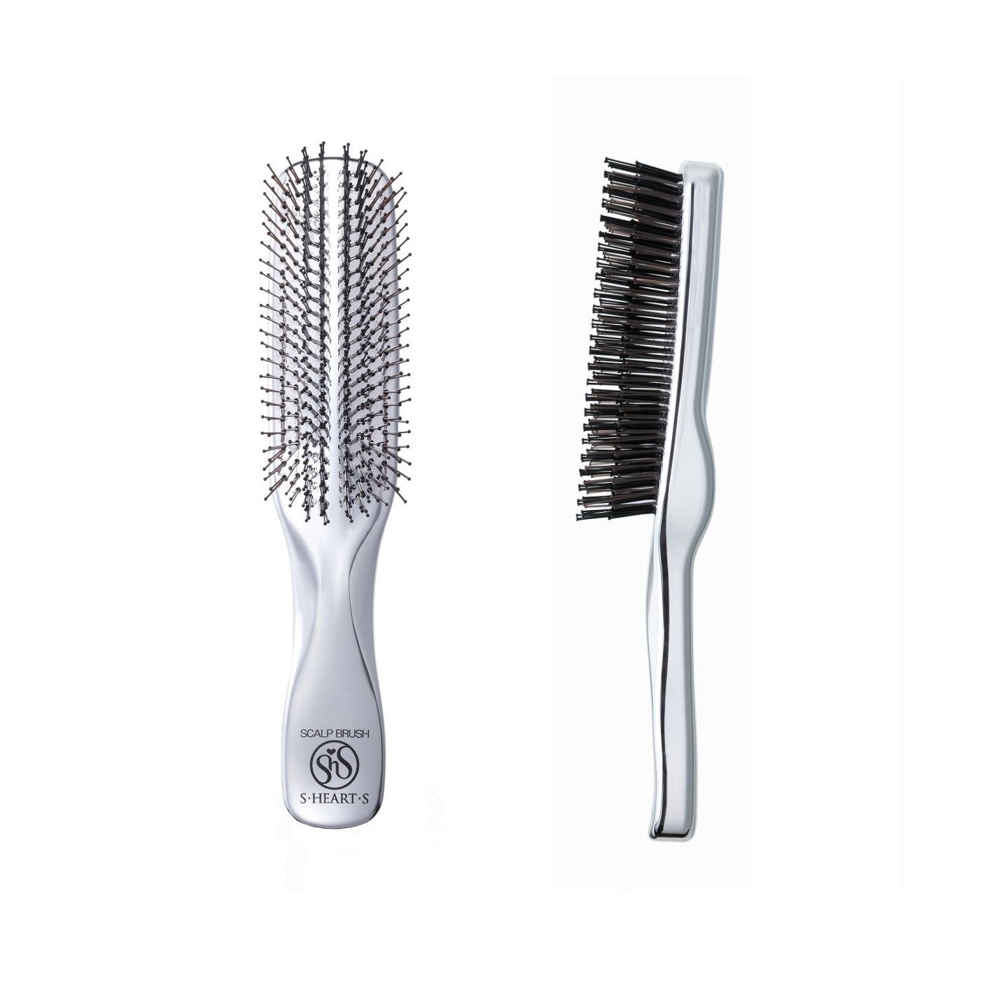 Расческа для волос массажная Scalp Brush + Long Серебро купить в VISAGEHALL