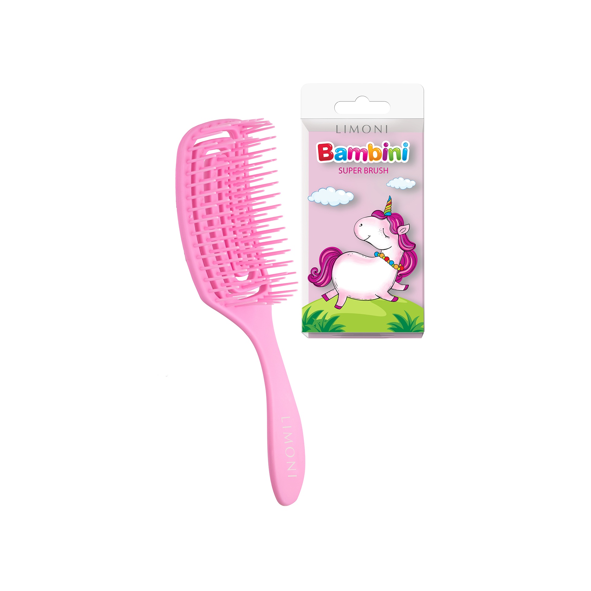 Расческа для волос Единорог розовая Bambini  купить в VISAGEHALL