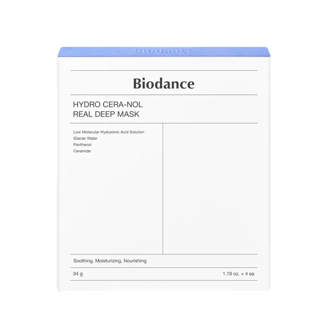 Маска для лица с церамидами и пантенолом Hydro Cera-nol Real Deep Mask 4шт