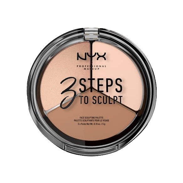 Палетка для скульптурирования лица тройная 3 Steps To Sculpt Deep 01