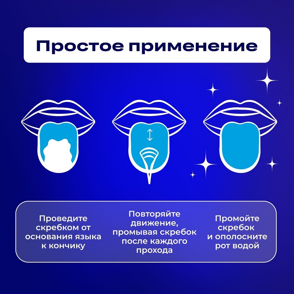 Скребок для чистки языка голубой купить в VISAGEHALL