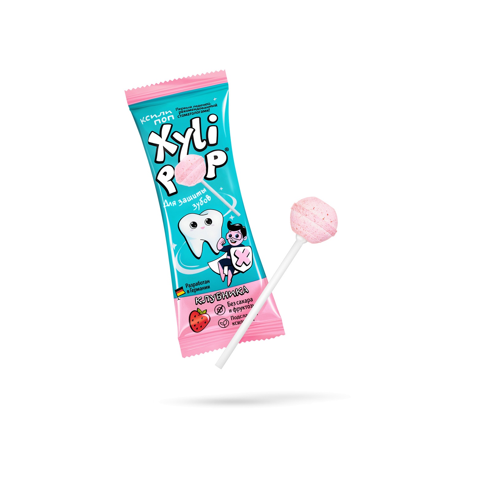 Леденец с ксилитом со вкусом клубники Xylipop 