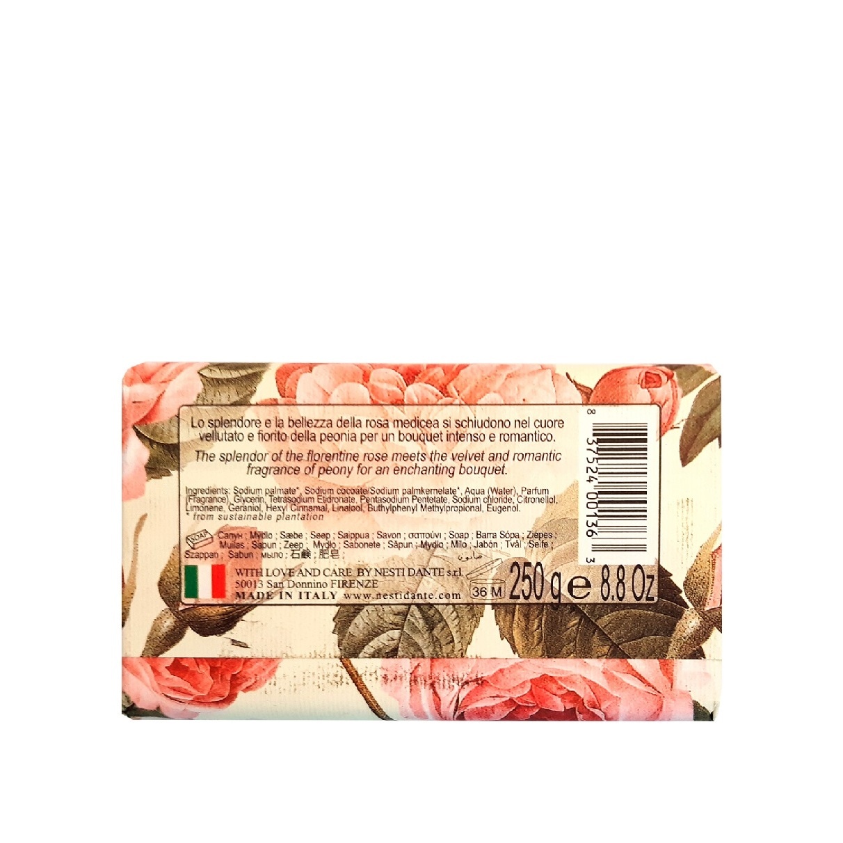 Мыло Флорентийская роза и пион Romantica купить в VISAGEHALL