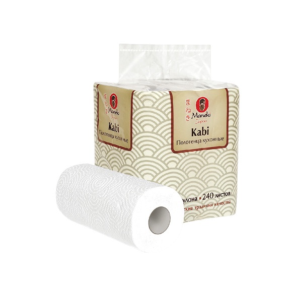 Полотенца кухонные бумажные белые Kabi 60л