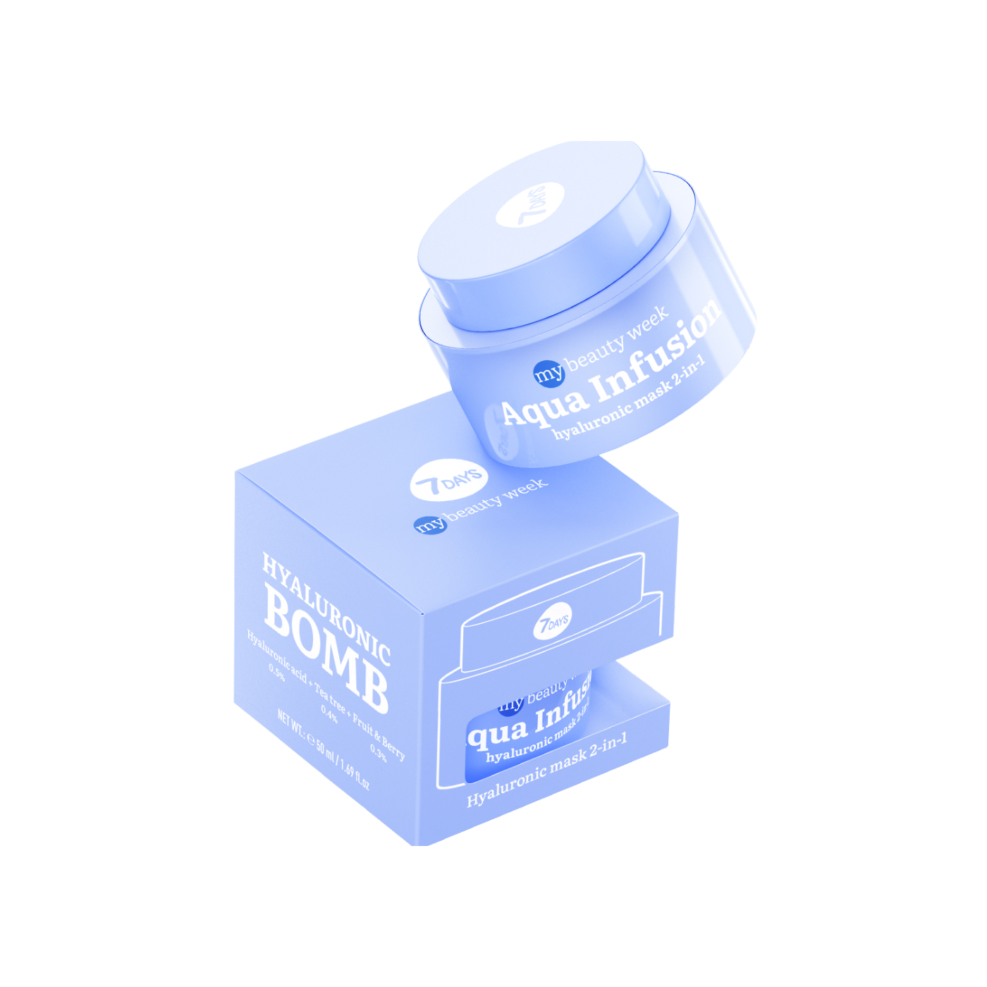 Маска для лица увлажняющая с гиалуроновой кислотой 2-в-1 Aqua Infusion My Beauty Week купить в VISAGEHALL