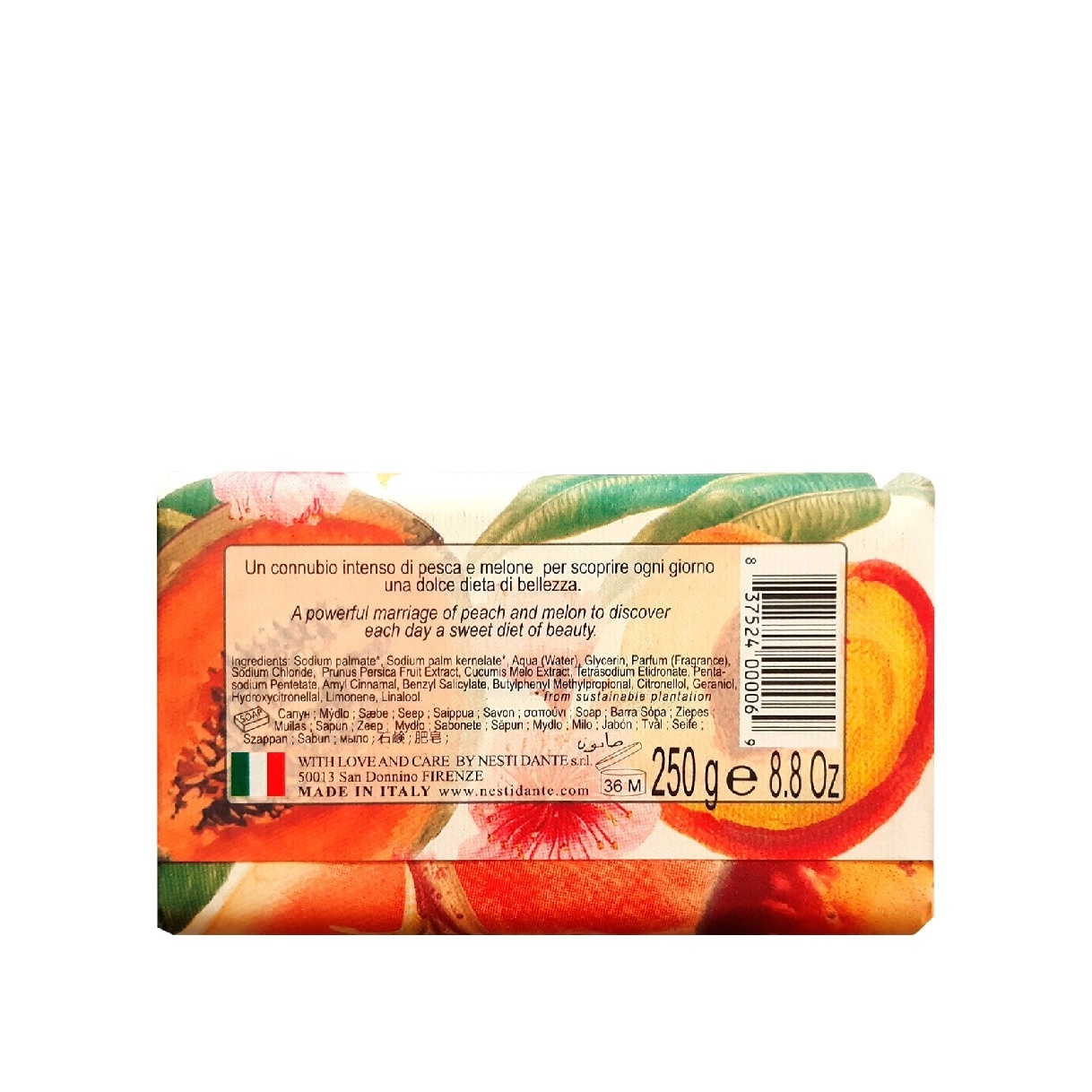 Мыло Персик и Дыня Il Frutteto купить в VISAGEHALL